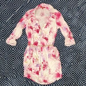 Guess Floral Pink and White Dress